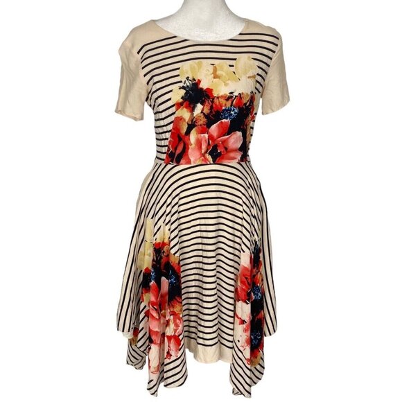 Anthropologie COREY LYNN CALTER Verna Midi Dress Size 4 Cream Multicolor H-32 - Picture 2 of 13